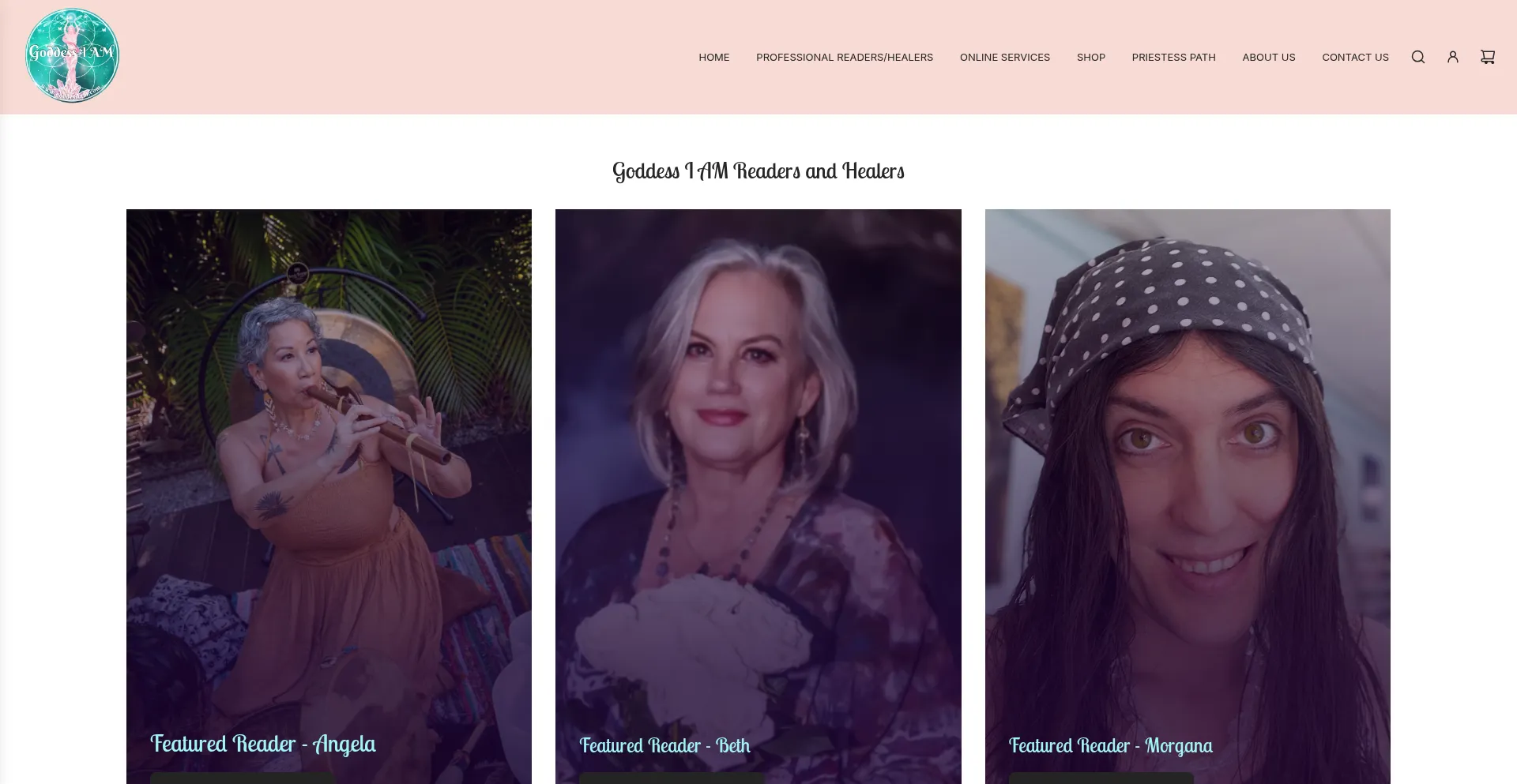 Website screenshot of Goddessiam.com