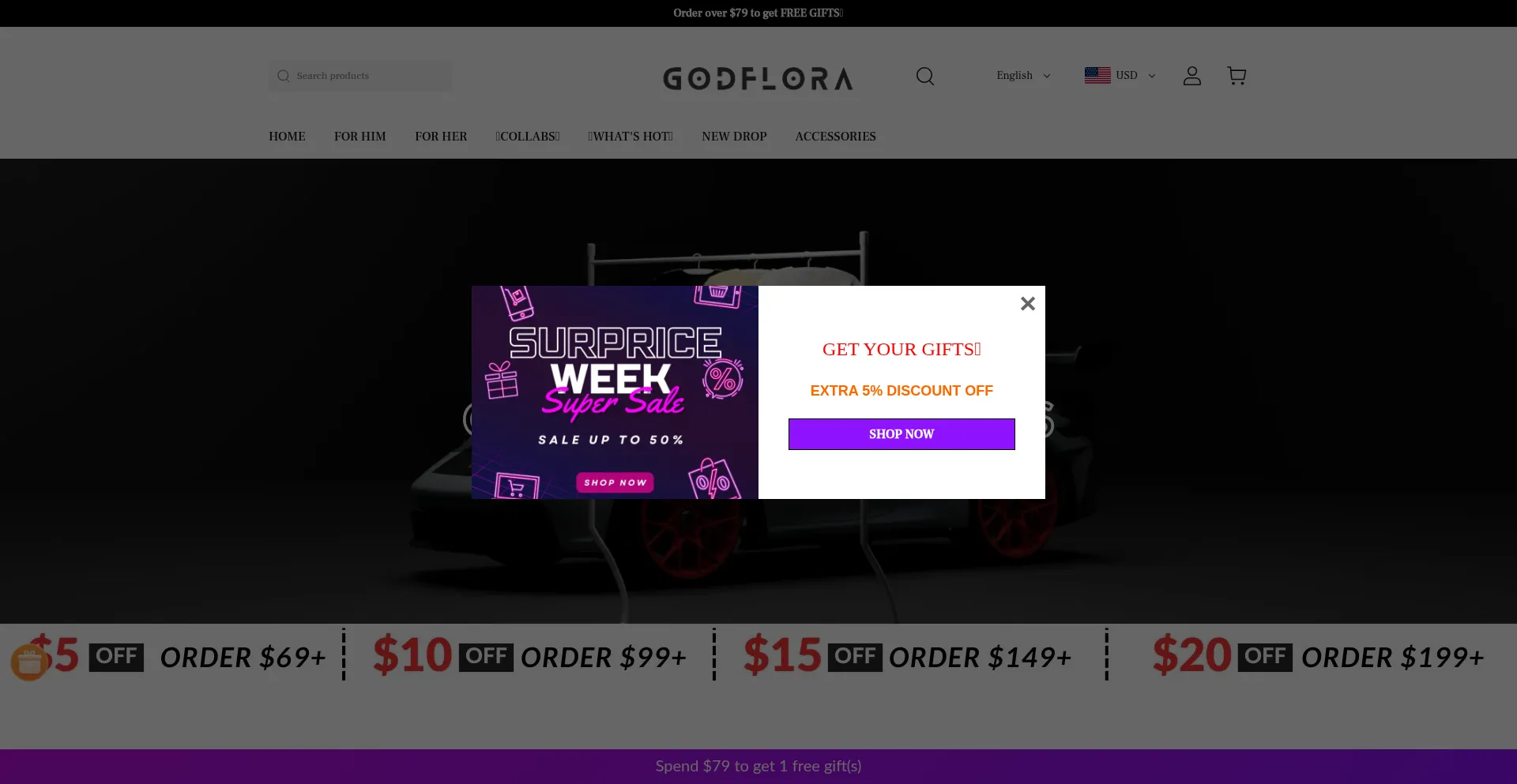 Website screenshot of Godflora.com