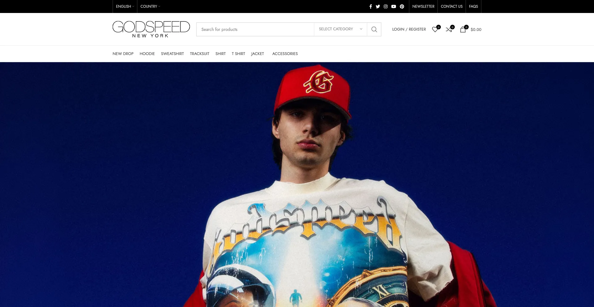 Website screenshot of Godspeedclothes.com