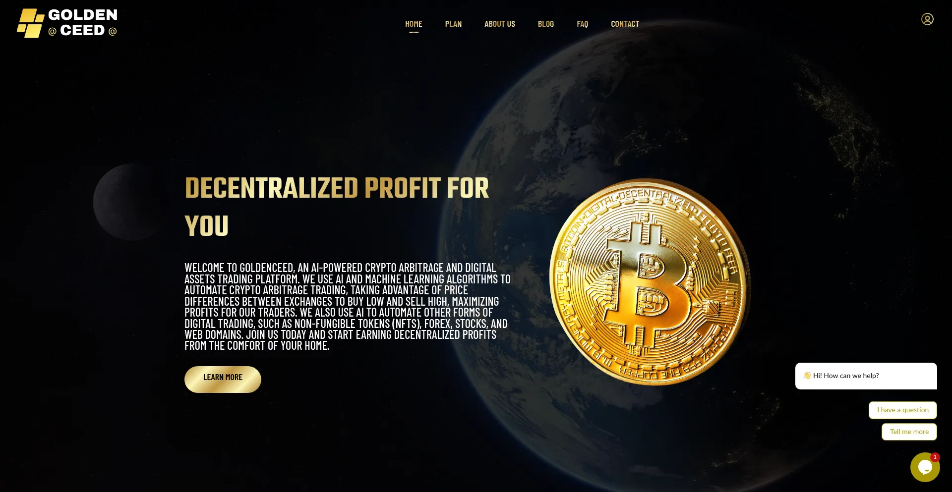 Website screenshot of Goldenceed.com