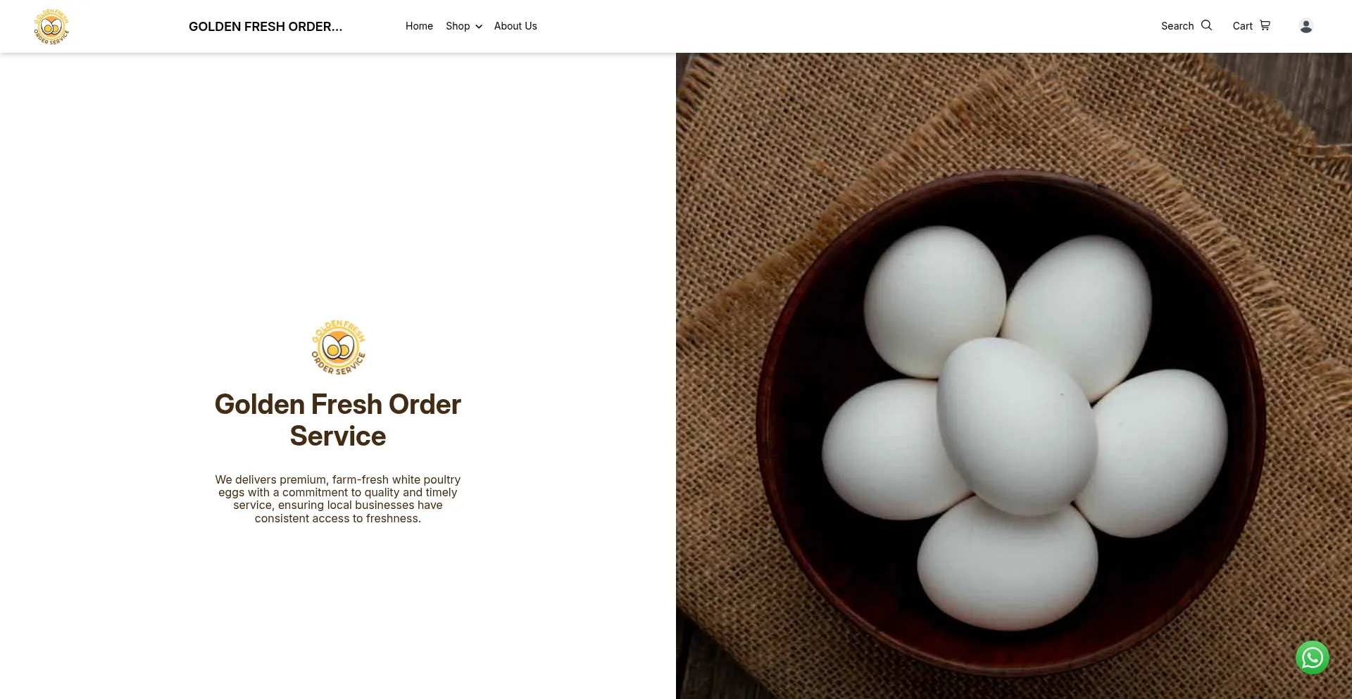Website screenshot of Goldenfresh.in