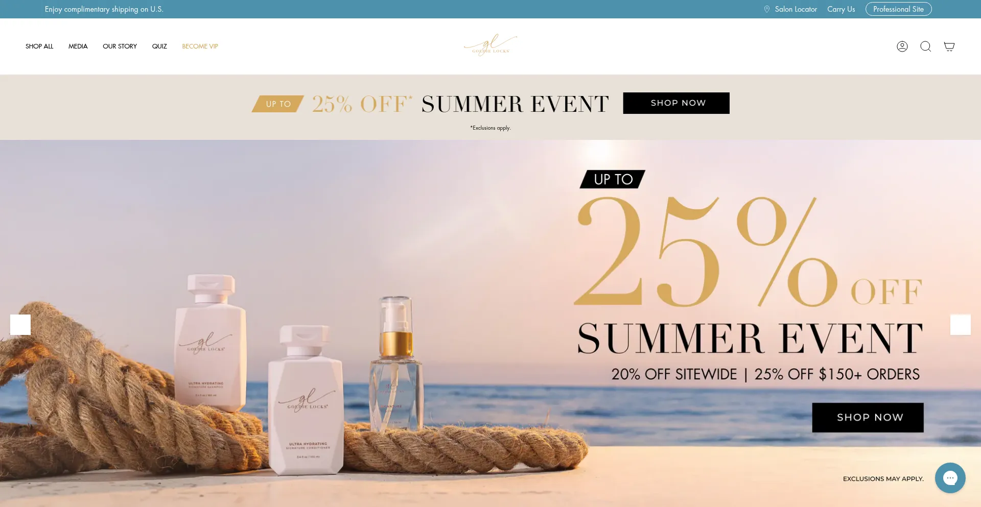 Website screenshot of Goldielocks.top