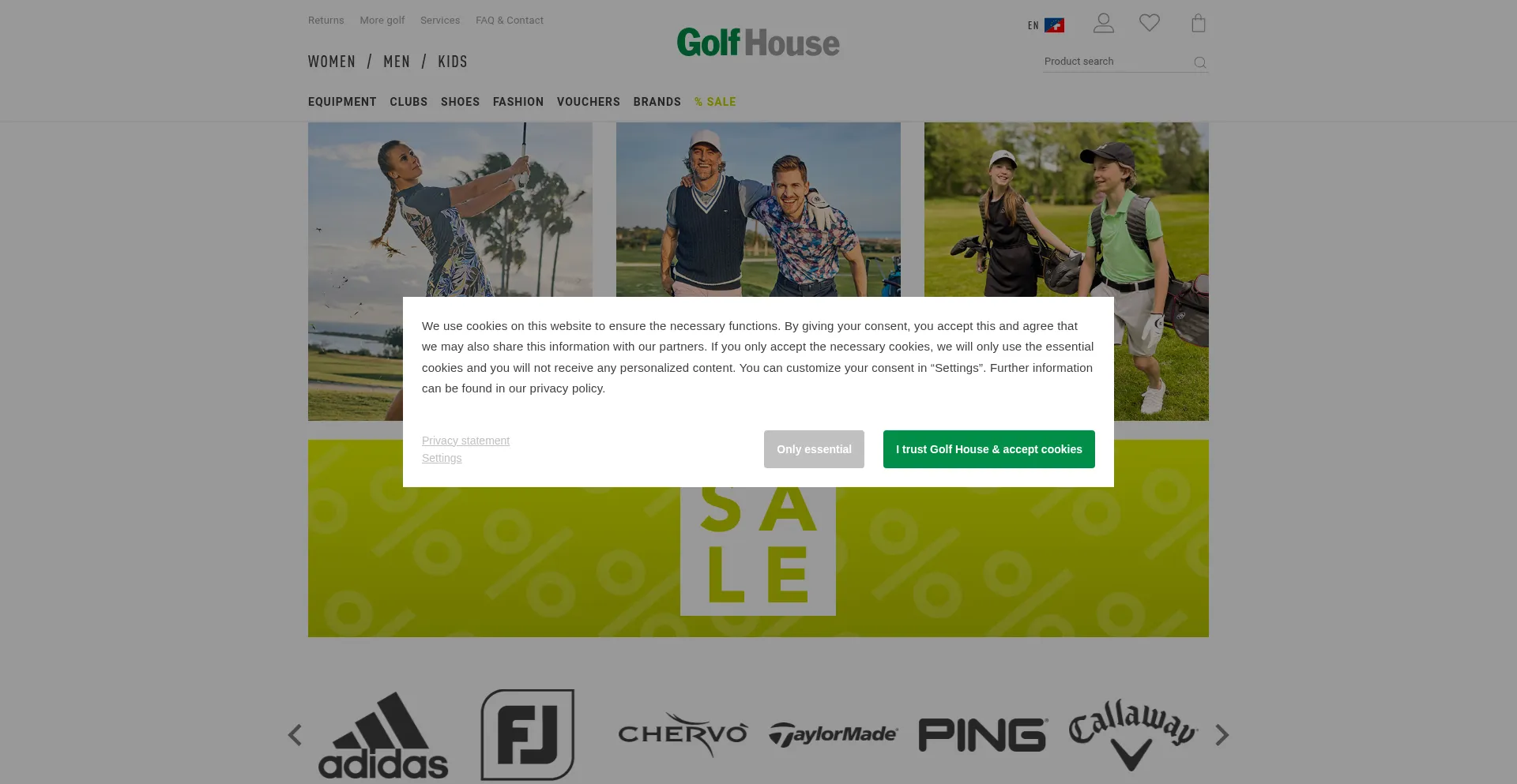 Website screenshot of Golf-clubs.vip