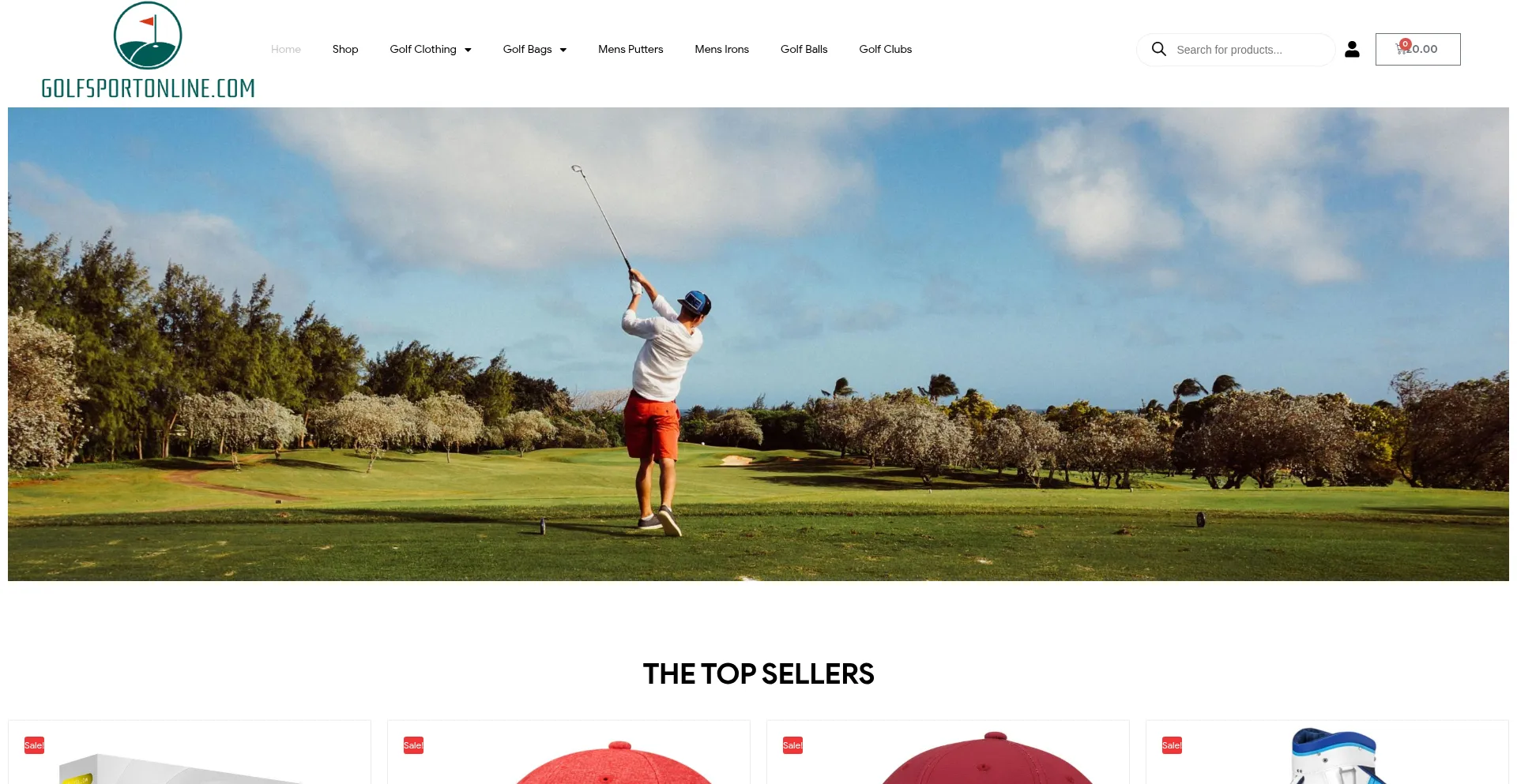 Website screenshot of Golfsportonline.com