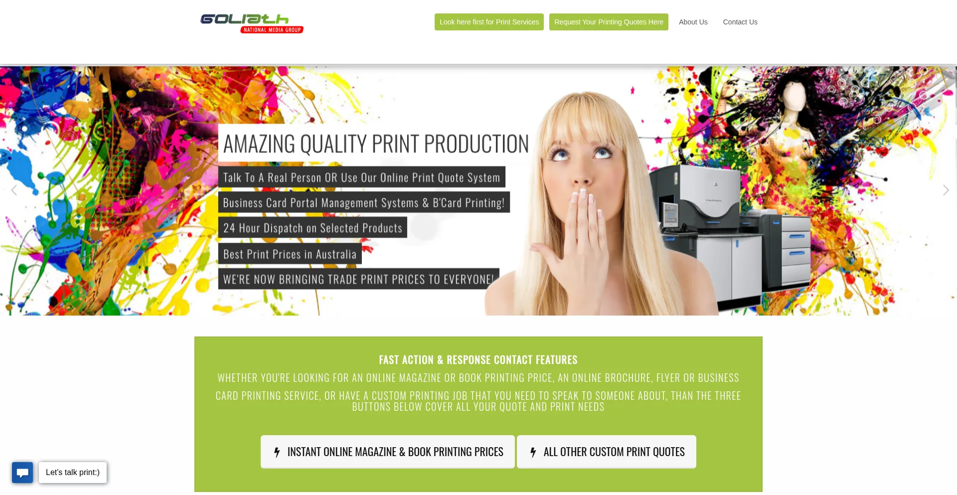 Website screenshot of Goliathnationalmediagroup.com.au