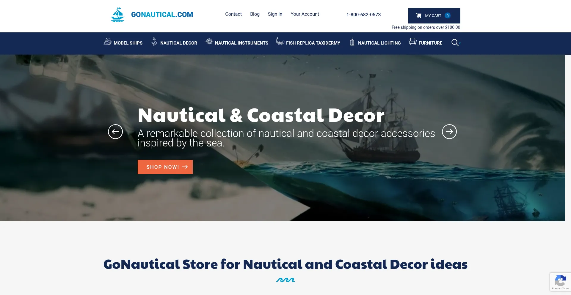 Website screenshot of Gonautical.com