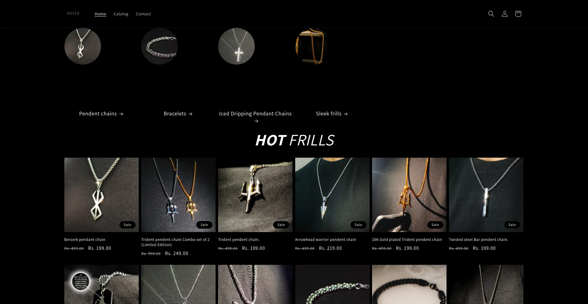 Website screenshot of Gonzofrills.com