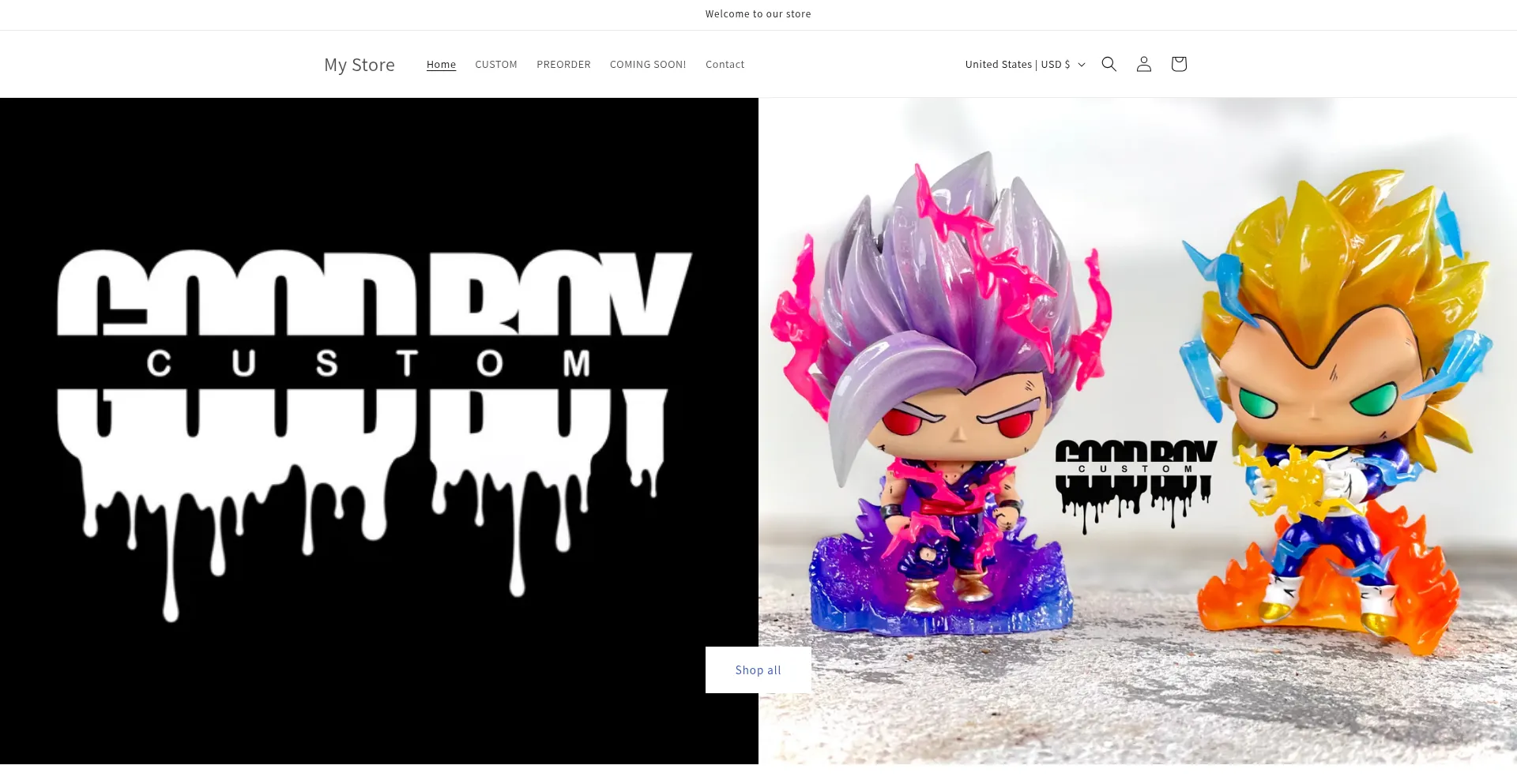 Website screenshot of Goodboycollectibles.com