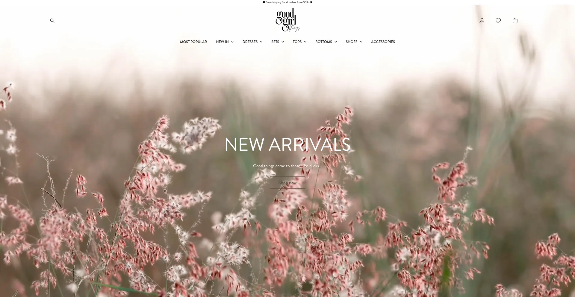 Website screenshot of Goodgirlthings.com