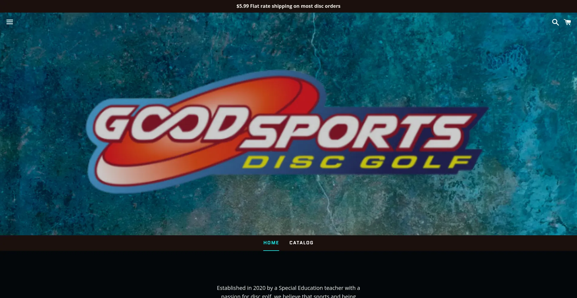 Website screenshot of Goodsportsdiscgolf.com