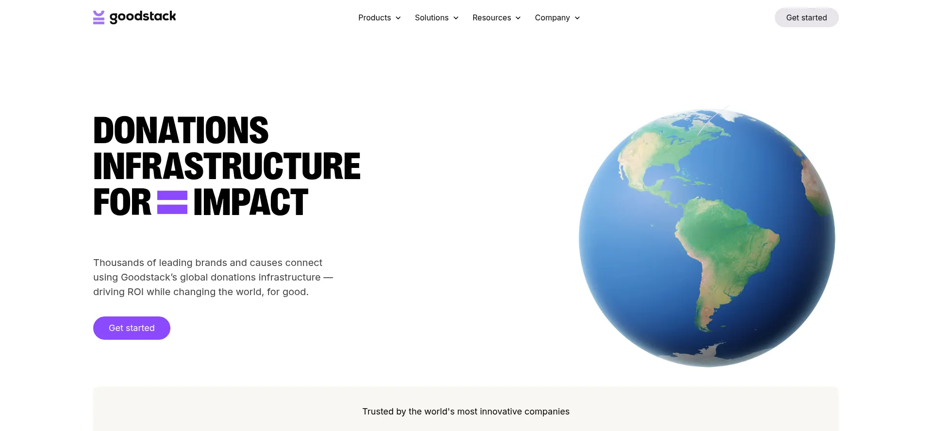 Website screenshot of Goodstack.io