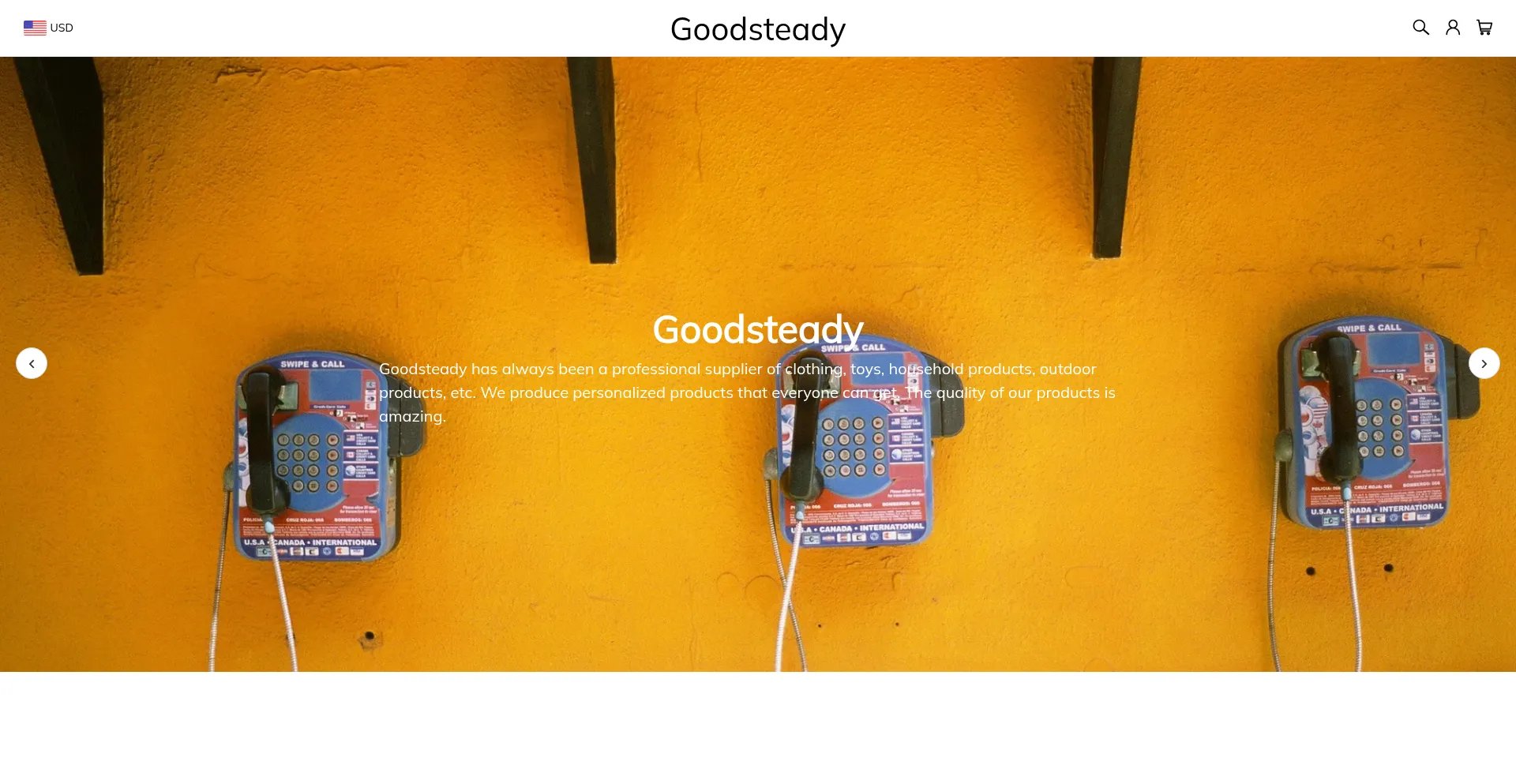 Website screenshot of Goodsteady.com