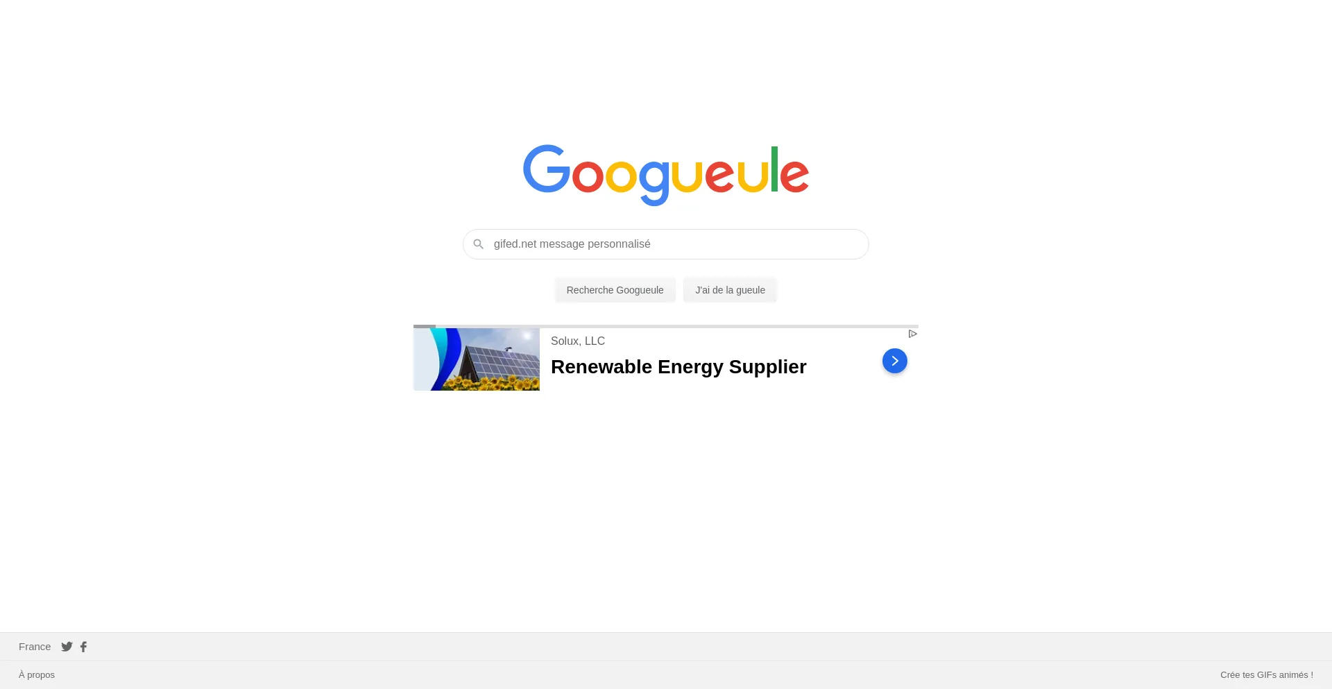 Website screenshot of Googueule.fr