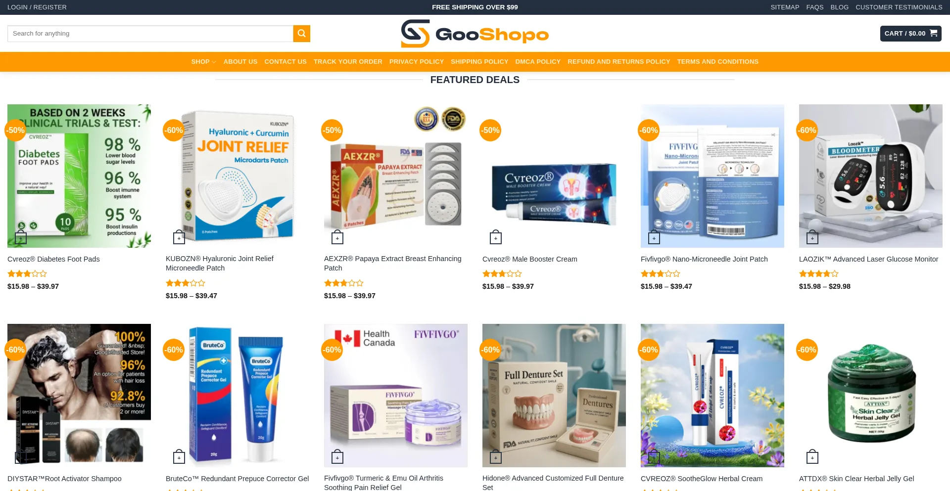 Website screenshot of Gooshopo.com
