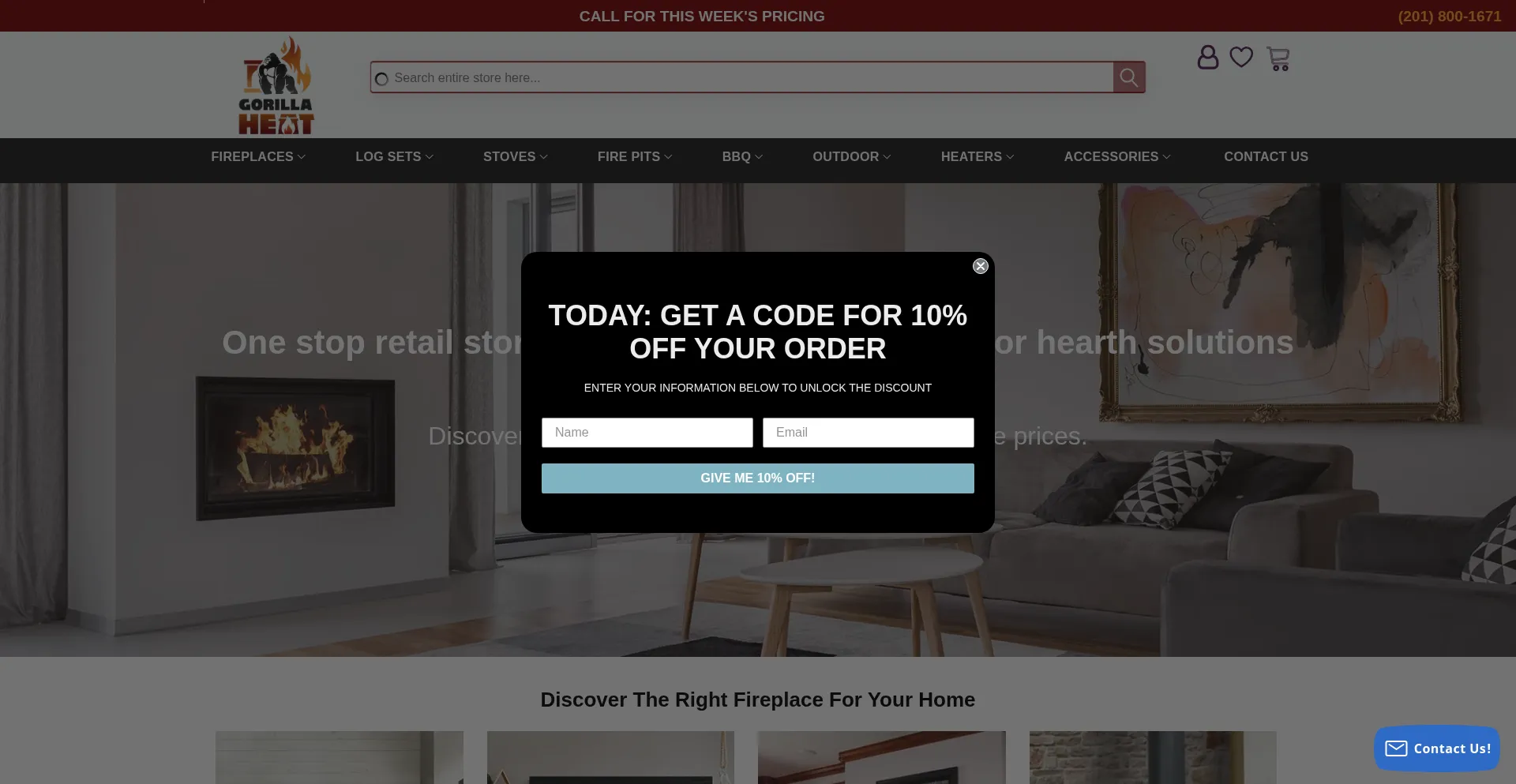 Website screenshot of Gorillaheatonline.com