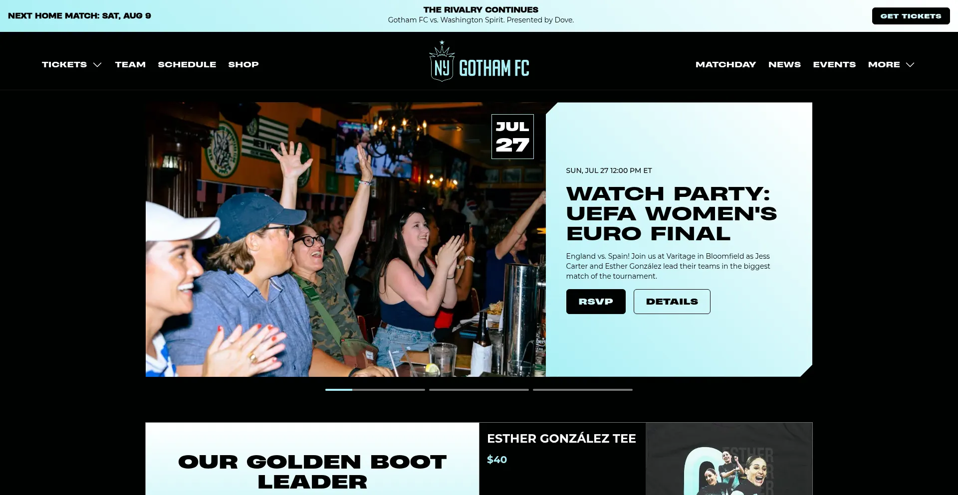 Website screenshot of Gothamfc.com
