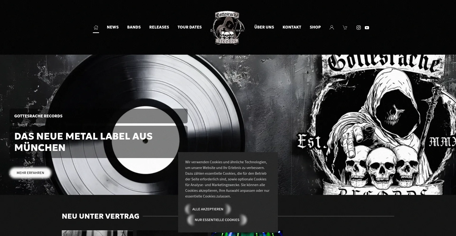 Website screenshot of Gottesrache.com