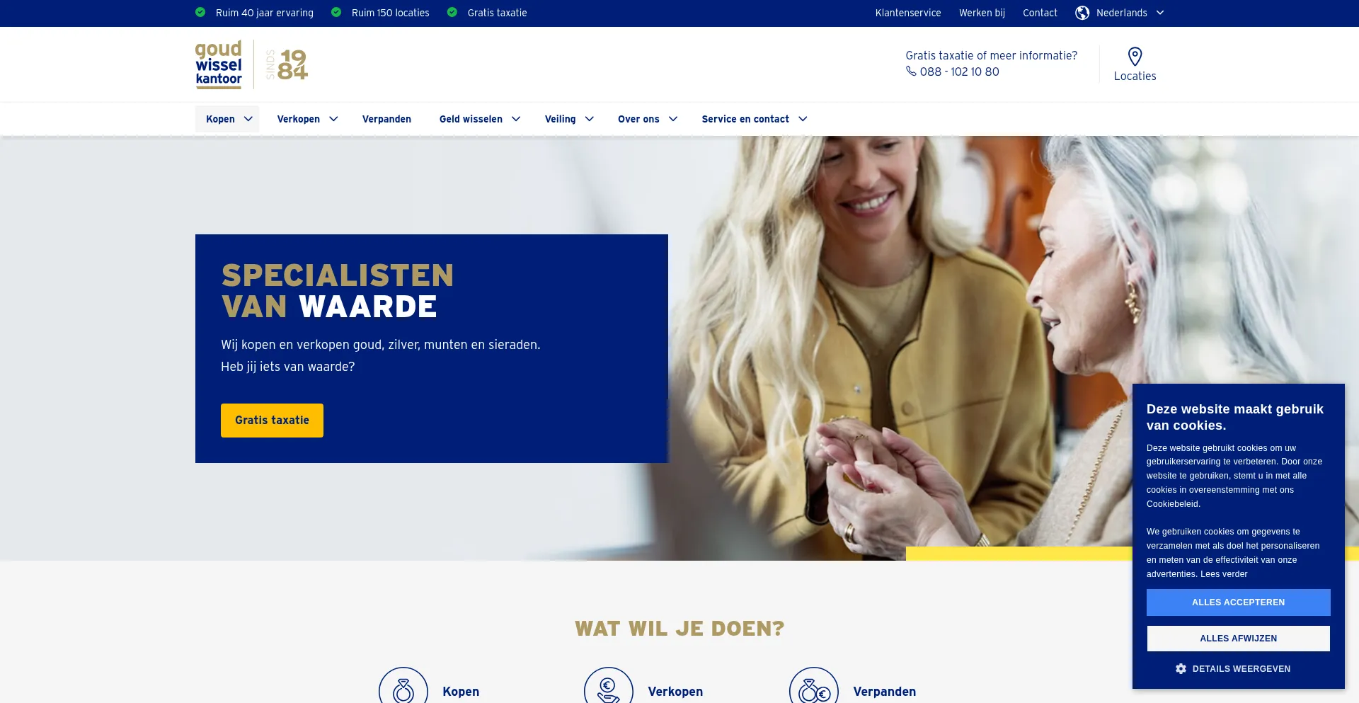 Website screenshot of Goudwisselkantoor.nl