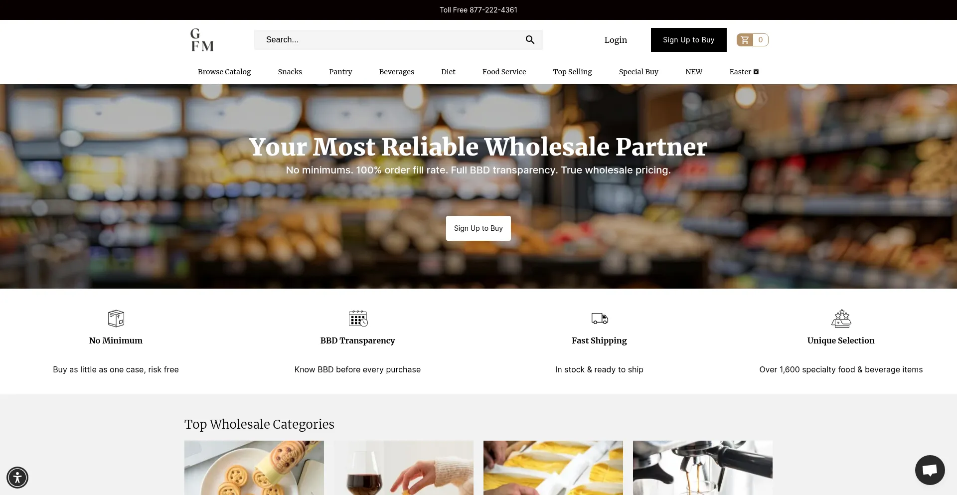 Website screenshot of Gourmetfoodmarketplace.com