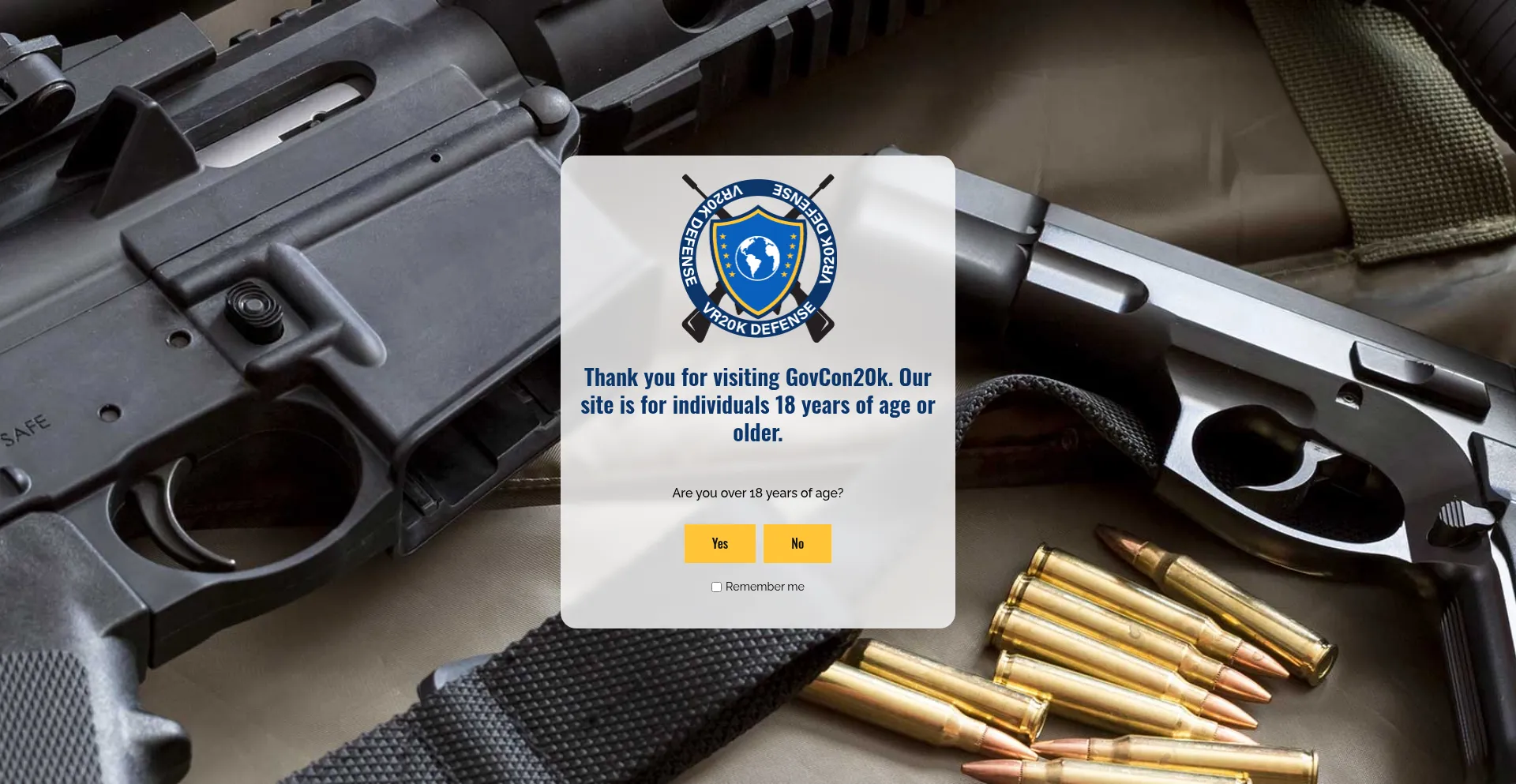 Website screenshot of Govcon20k.com