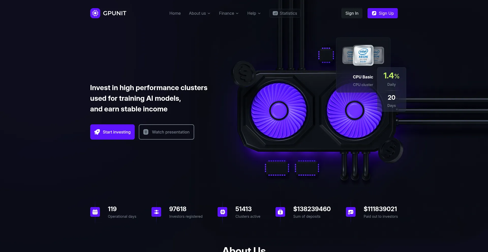 Website screenshot of Gpunit.org