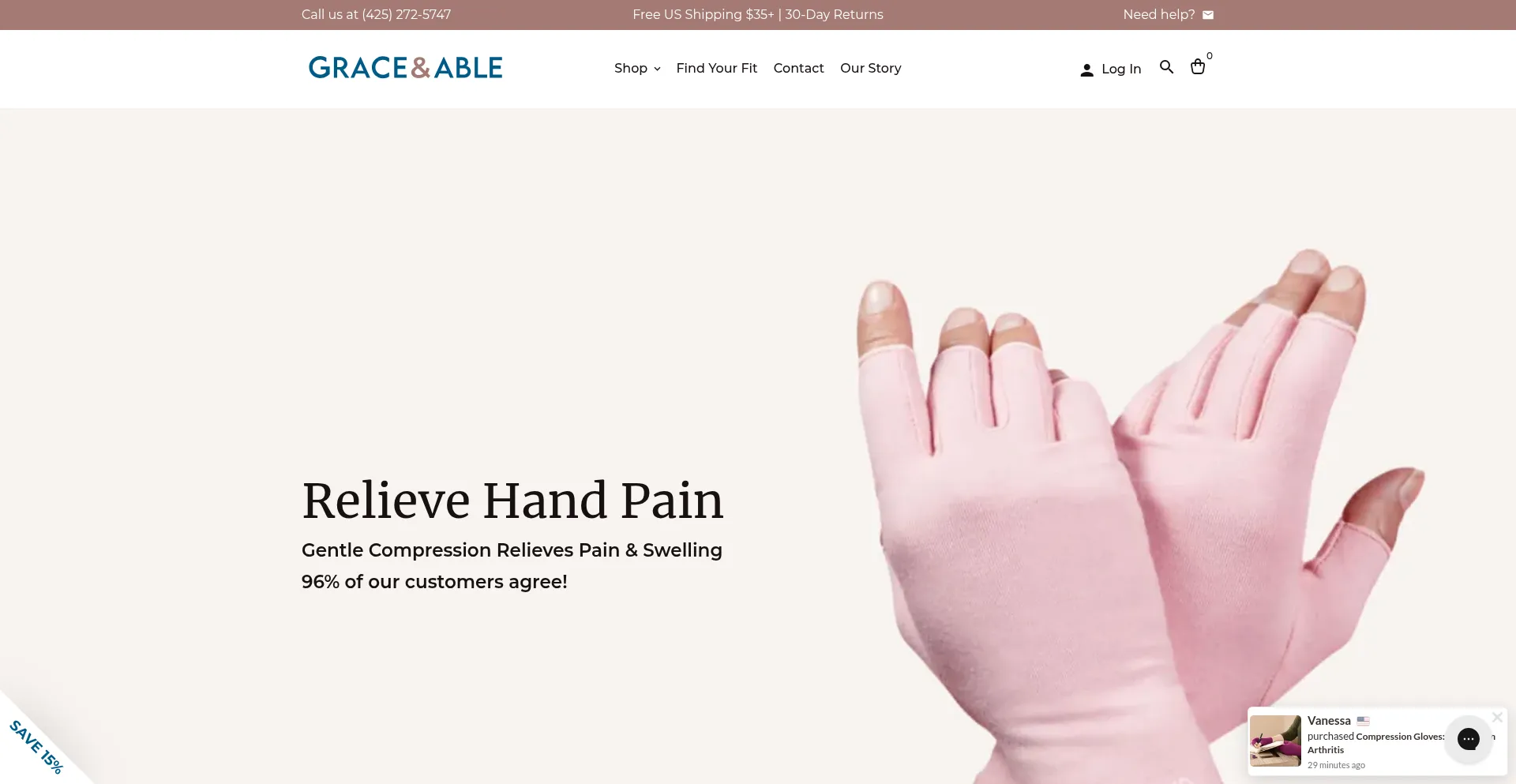 Website screenshot of Graceandable.com