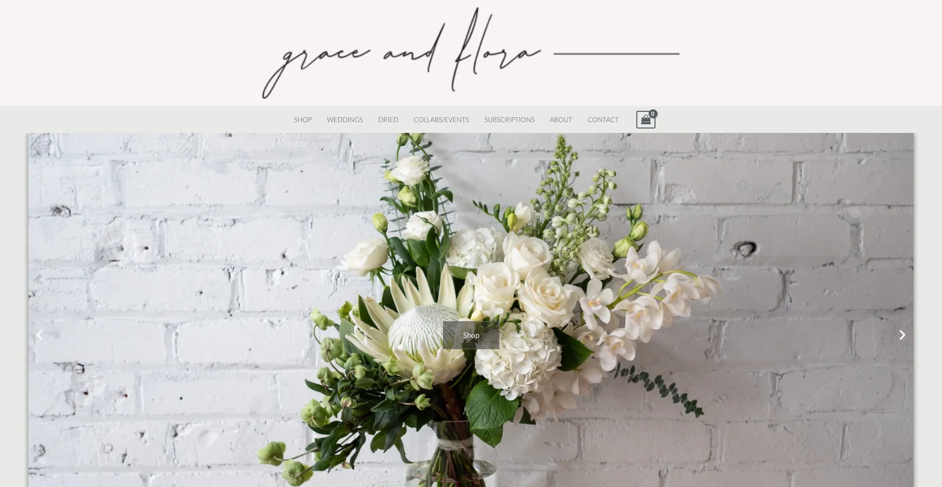 Website screenshot of Graceandflora.co.nz