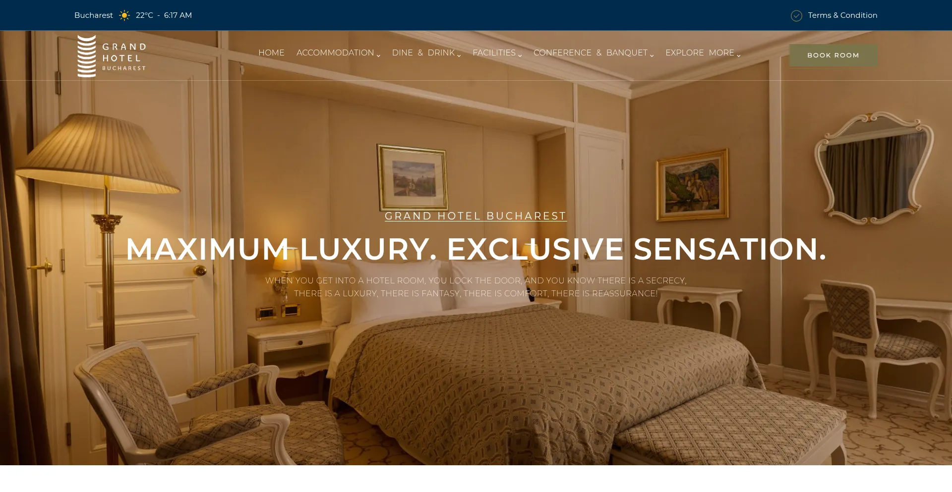 Website screenshot of Grandhotelbucharest.com
