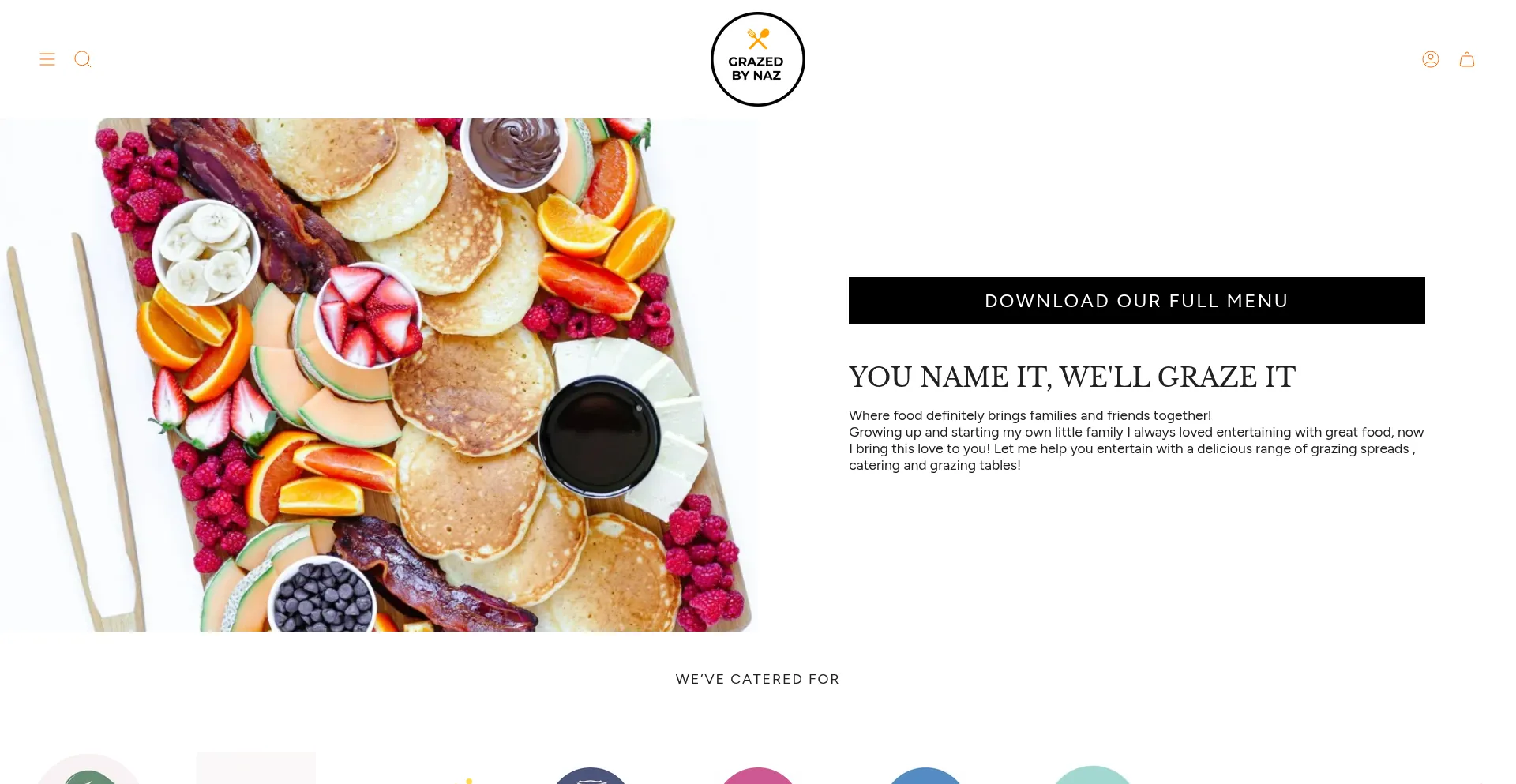Website screenshot of Grazedbynaz.com.au