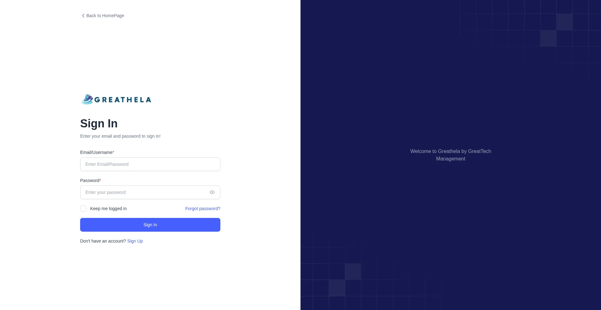 Website screenshot of Greathela.com