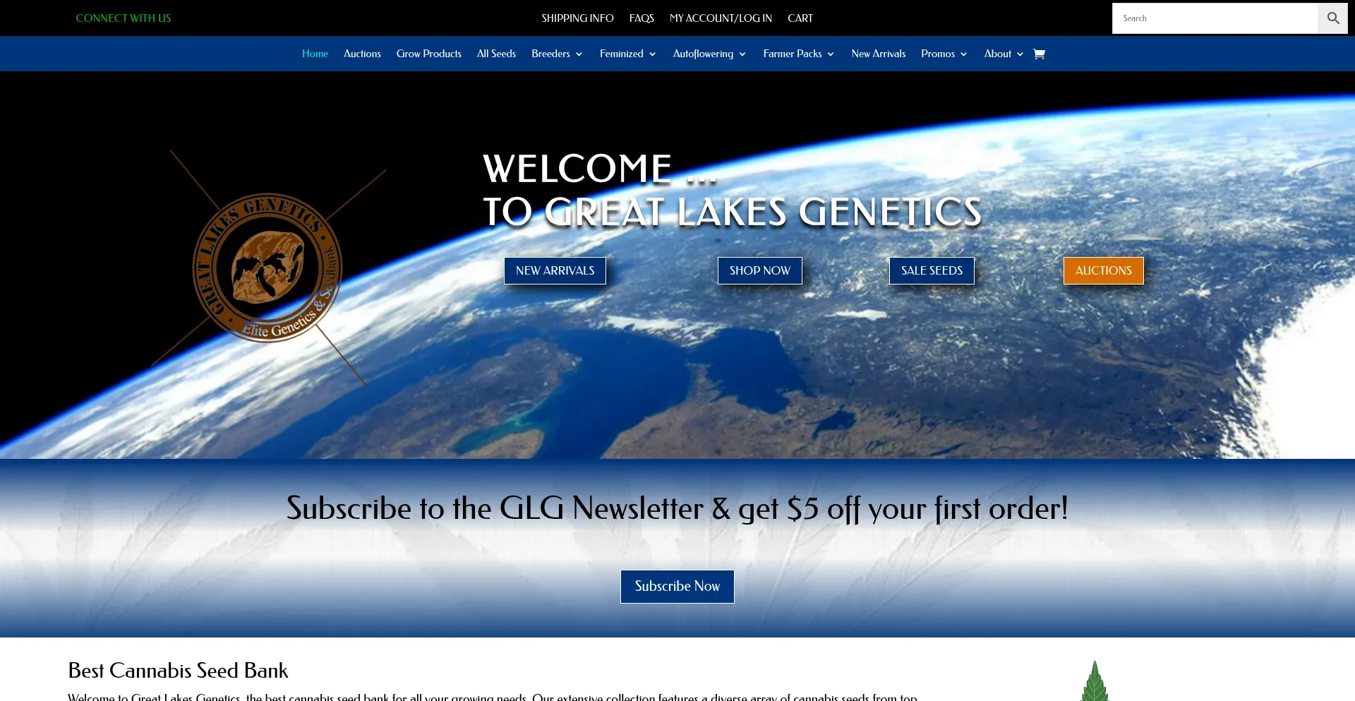 Website screenshot of Greatlakesgenetics.com