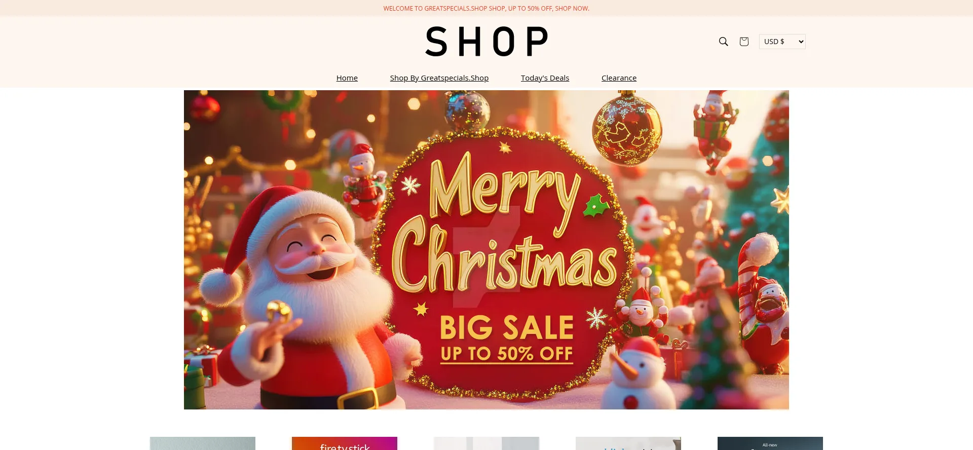 Website screenshot of Greatspecials.shop