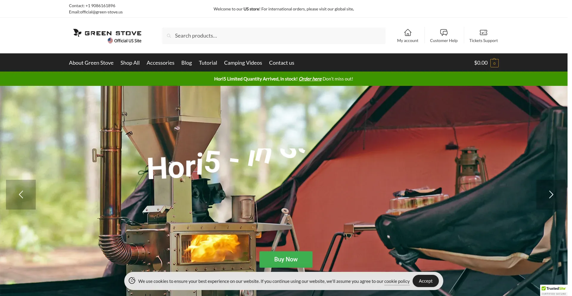 Website screenshot of Green-stove.us