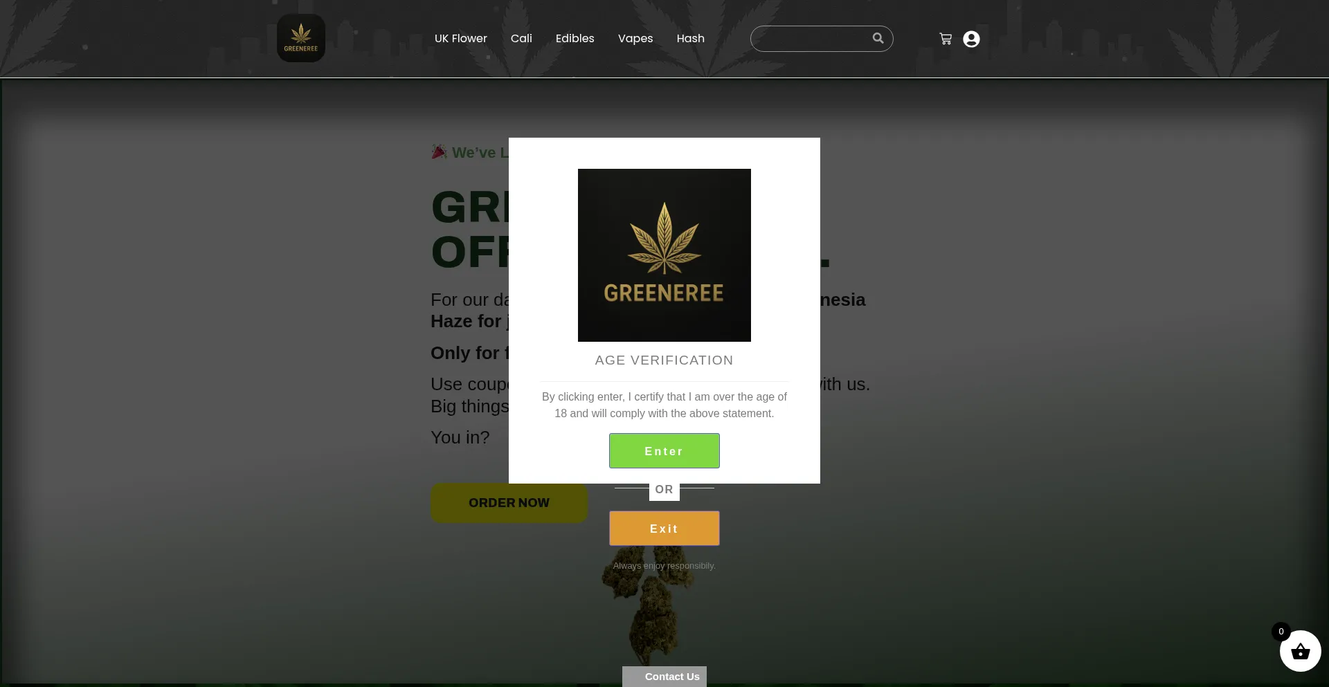 Website screenshot of Greeneree.me