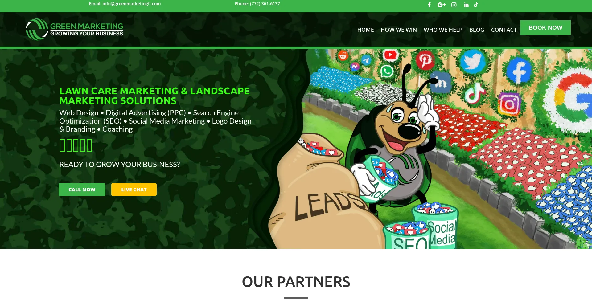 Website screenshot of Greenmarketingfl.com