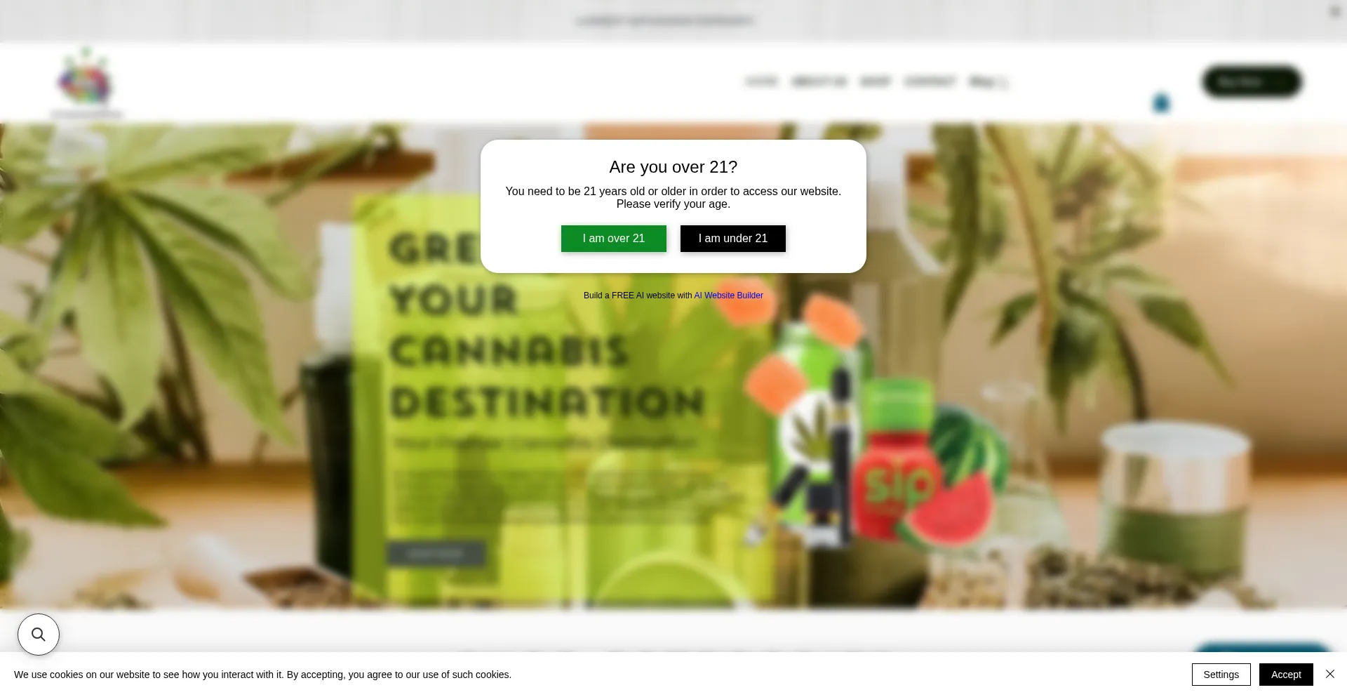 Website screenshot of Greenmeds420.com