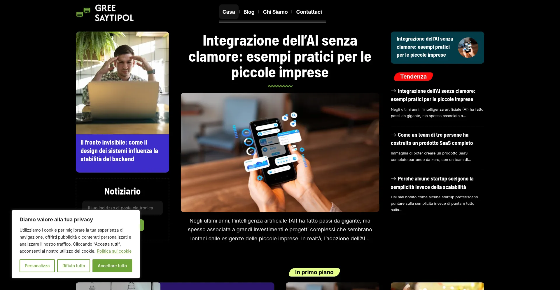 Website screenshot of Greesaytipol.com