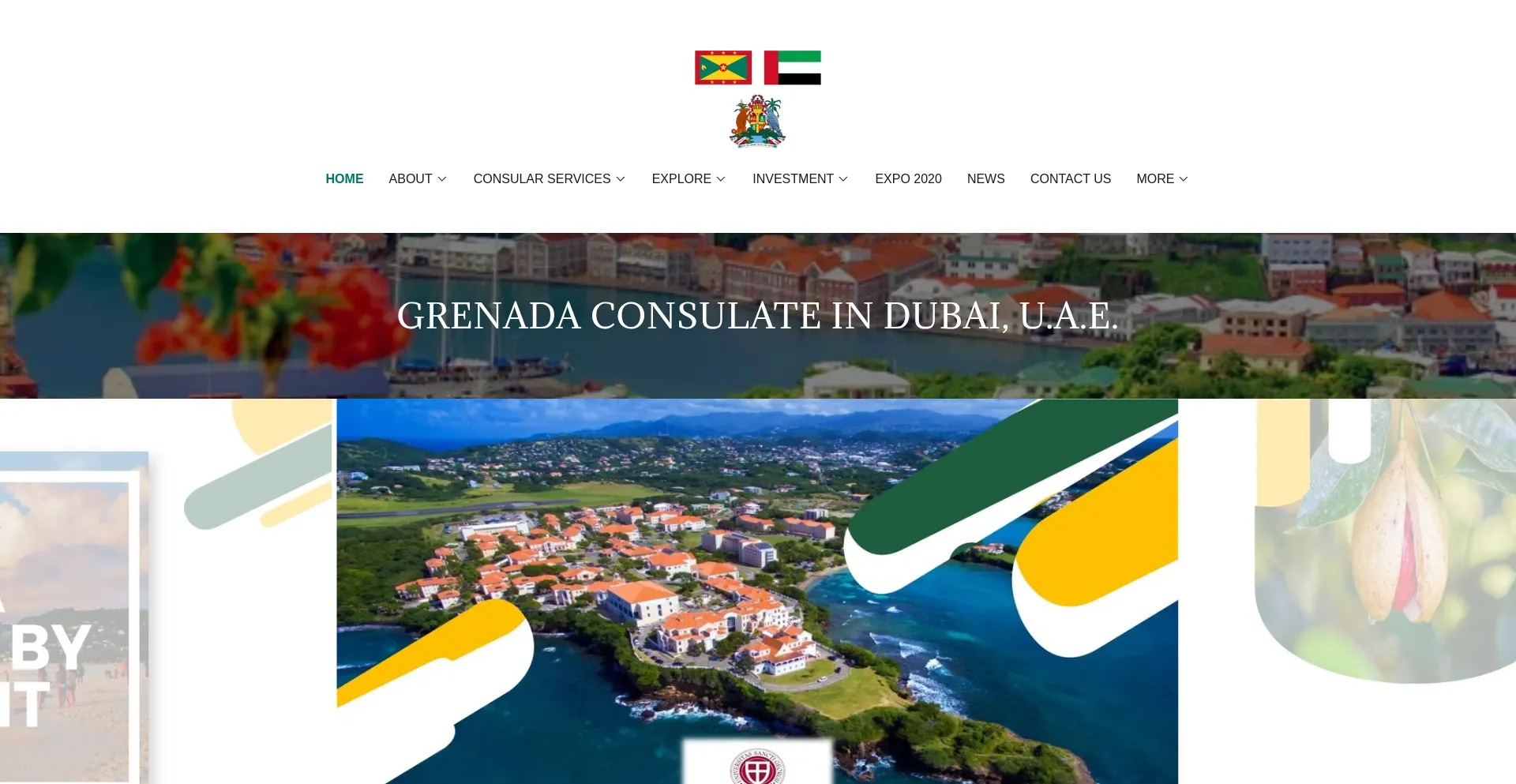 Website screenshot of Grenadaconsulatedubai.com