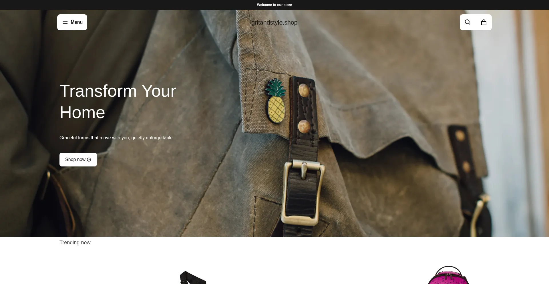 Website screenshot of Gritandstyle.shop