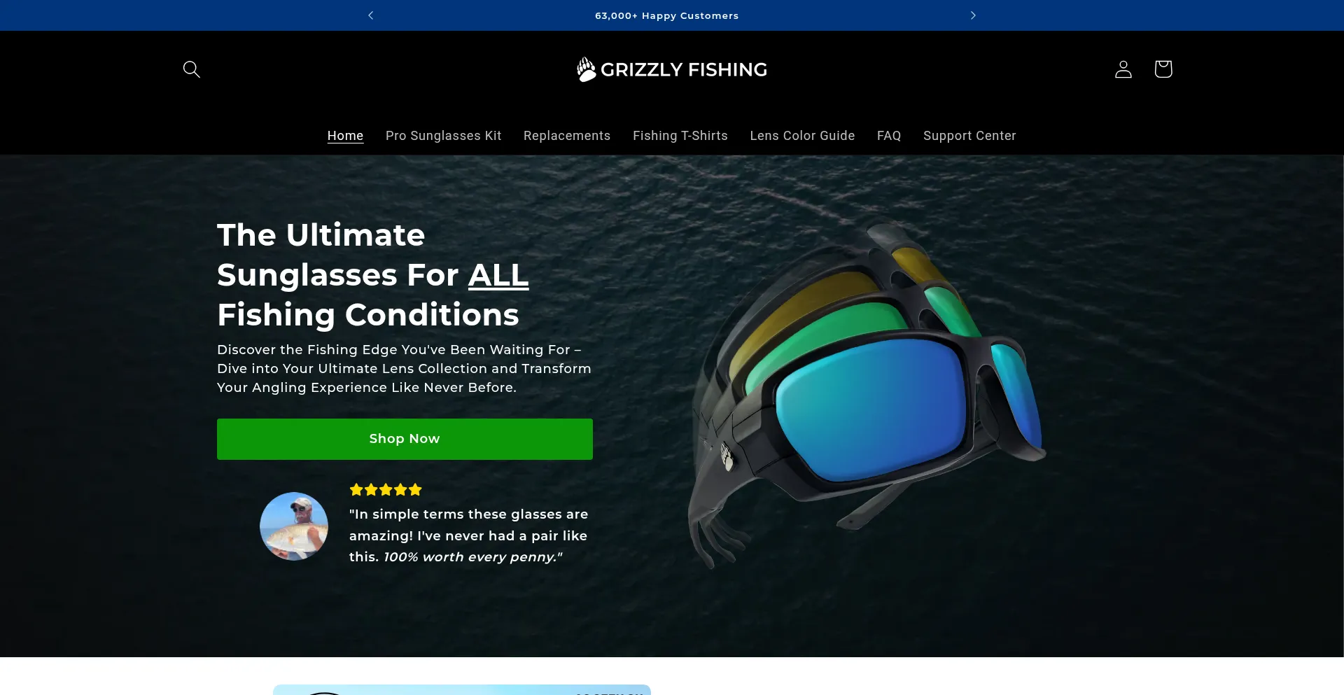 Website screenshot of Grizzlyfishing.com
