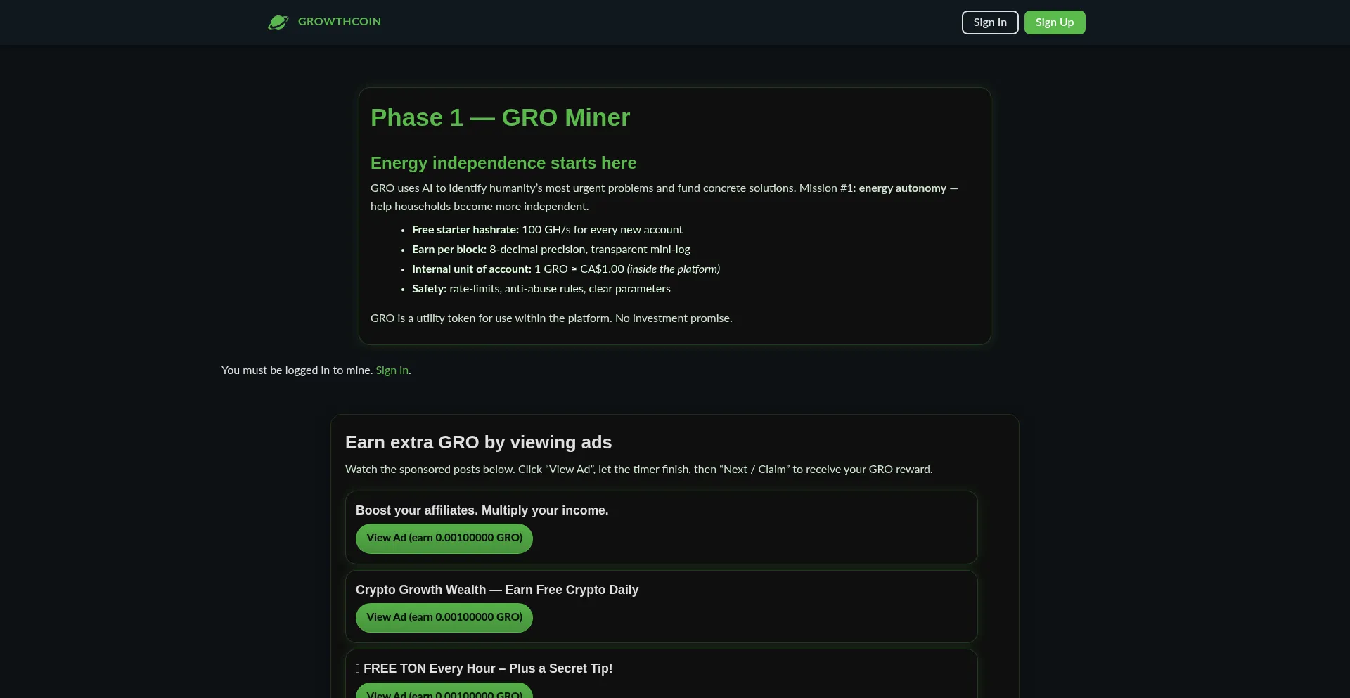 Grogrowthcoin.com 安全可靠吗？