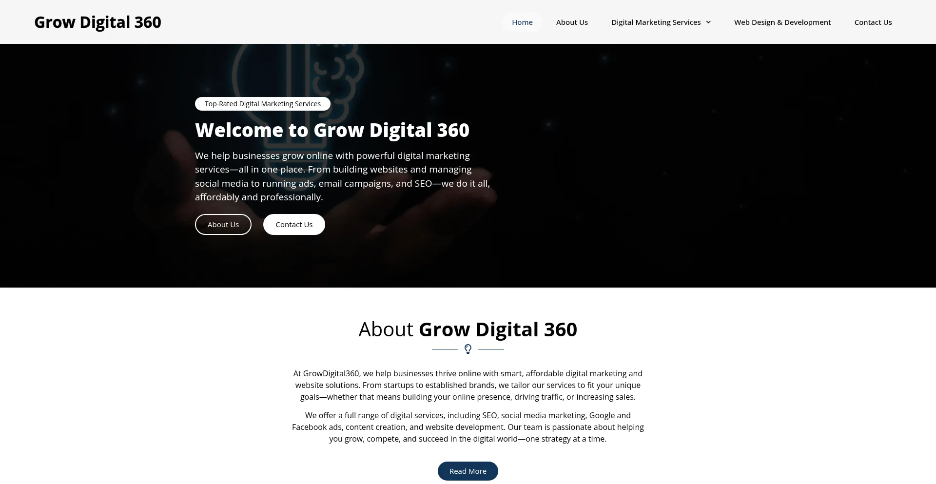 Website screenshot of Growdigital360.com