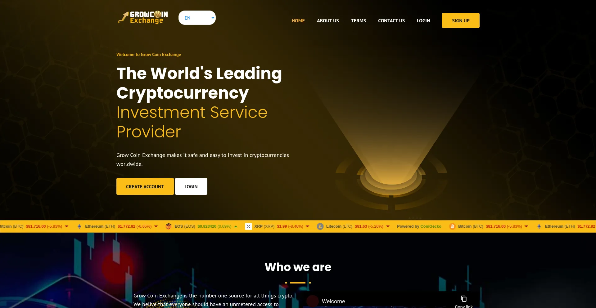Growncoinexchange.com Screenshot