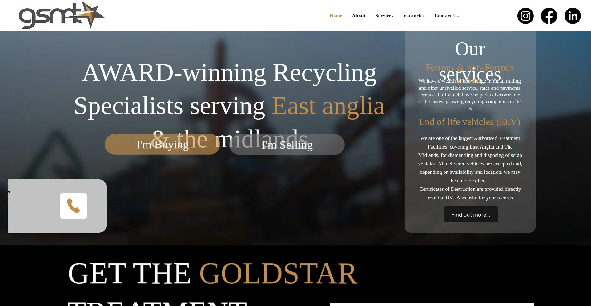 Website screenshot of Gsmt.co.uk