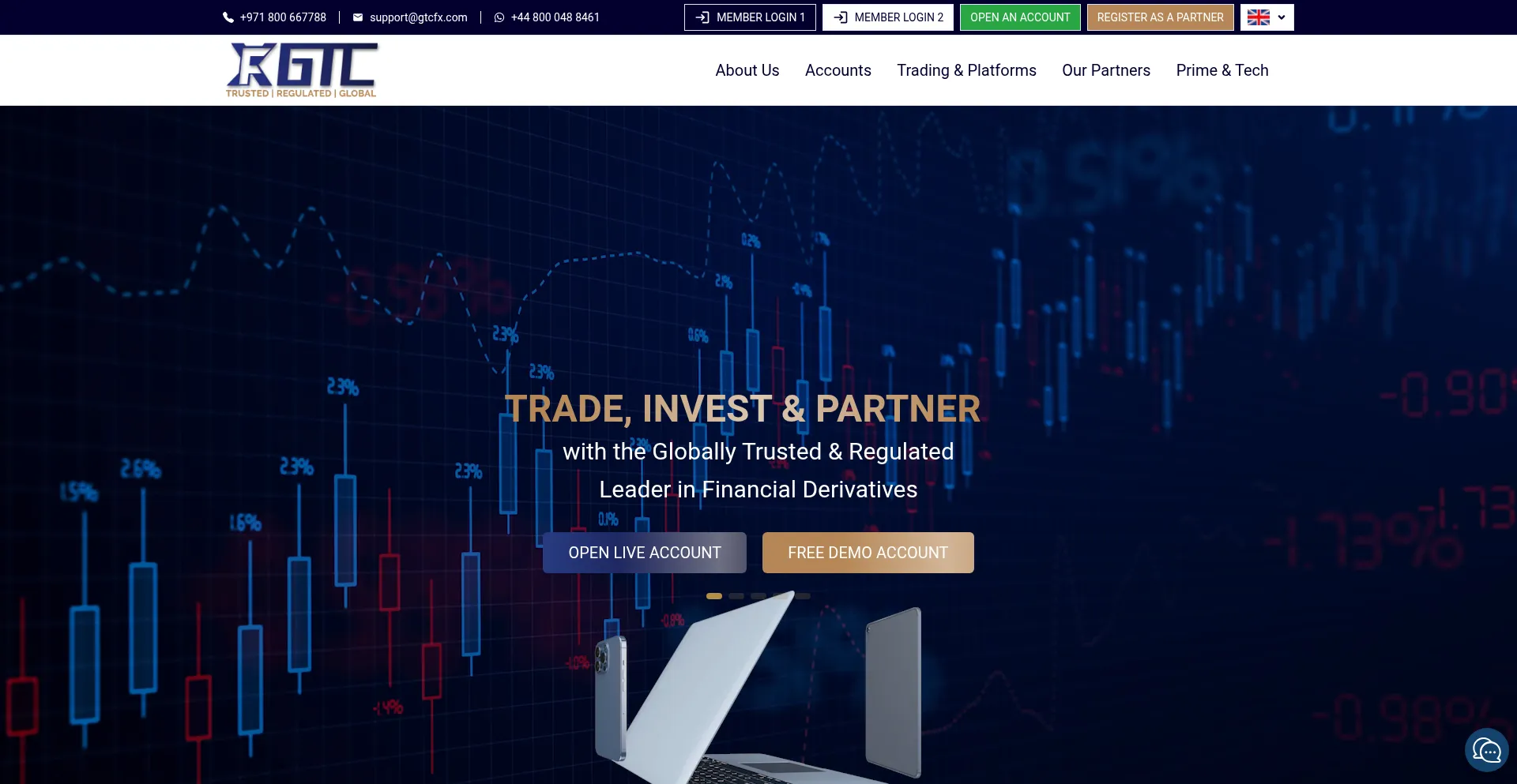 Website screenshot of Gtcfx.com