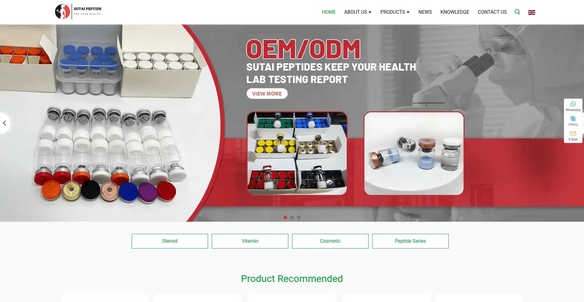 Website screenshot of Guangechem.com