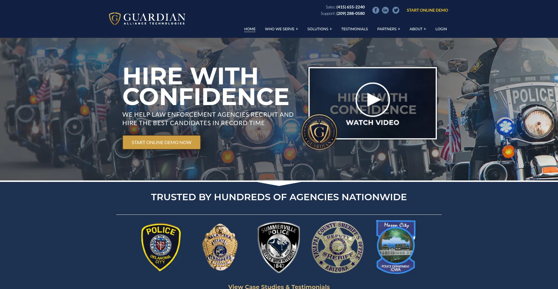 Website screenshot of Guardianalliancetechnologies.com