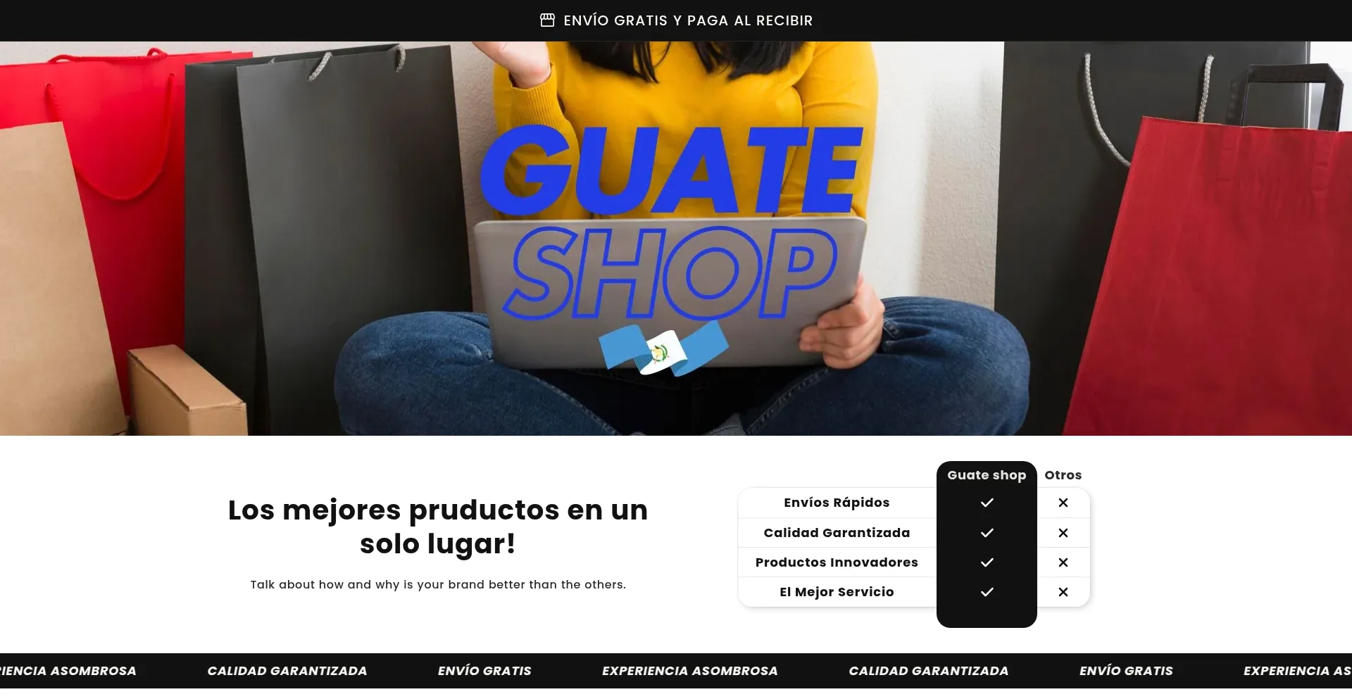 Website screenshot of Guateshop.online