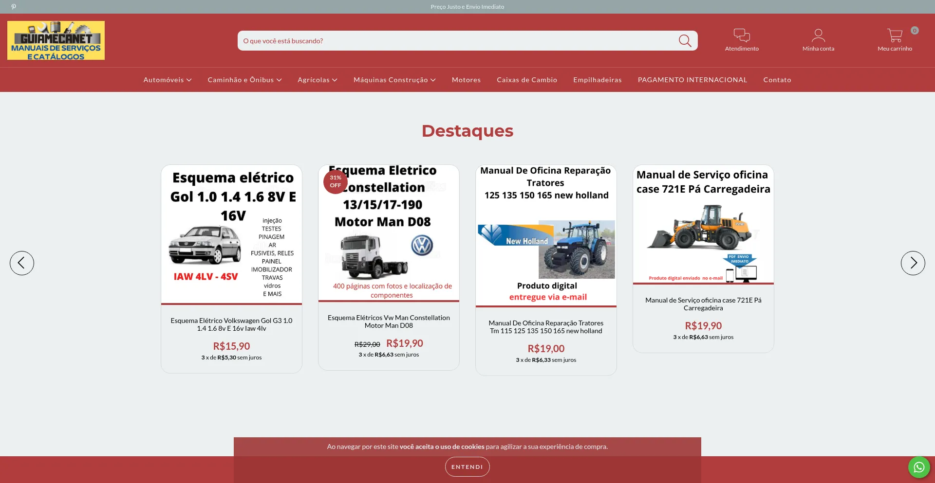 Website screenshot of Guiamecanet.com