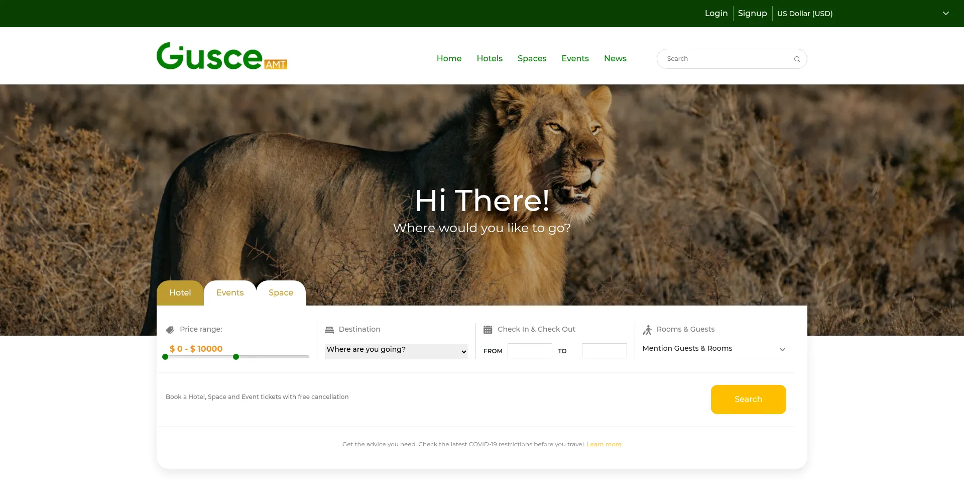 Website screenshot of Gusce.com